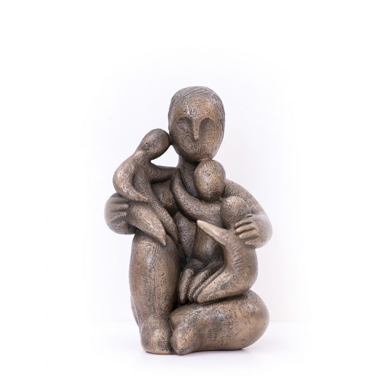 Mother with Three Children on Lap